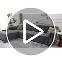 CAPALOCA X-Large Dark Gray Sectional Couch Cover for L-Shaped Sofas Washable & Soft