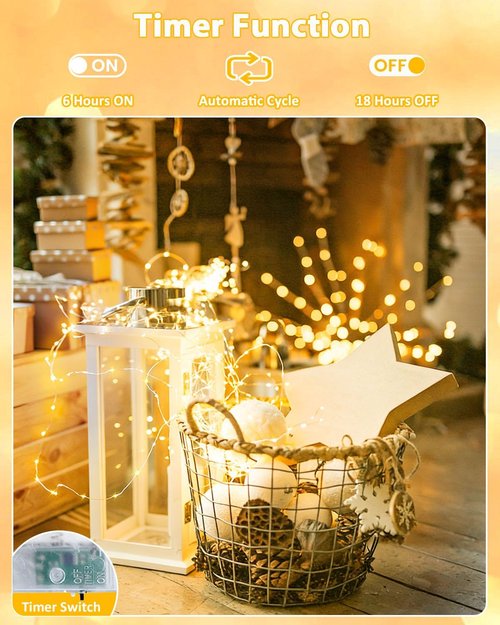 60 LED Fairy Lights by [Brand Name] - 20FT Waterproof Battery Operated Twinkle Lights | Timer & Cuttable for Indoor/Outdoor Use