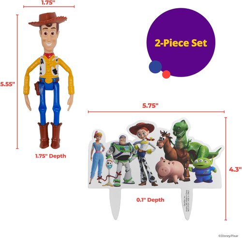 DecoSet® Toy Story 4 Cake Topper - 2-Piece Decoration Set for Fun and Playful Cakes