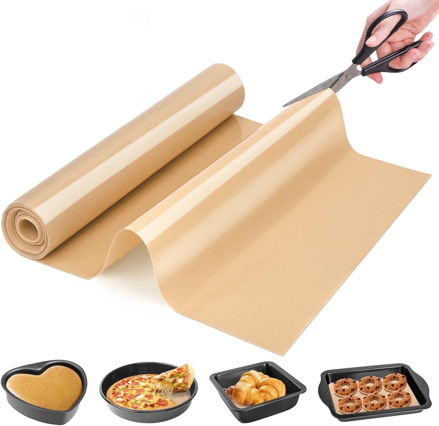 Skiennix Silicone Baking Mat Roll - Heat Resistant Non-Stick Pastry & Dough Rolling Mat | Reusable Countertop Protector