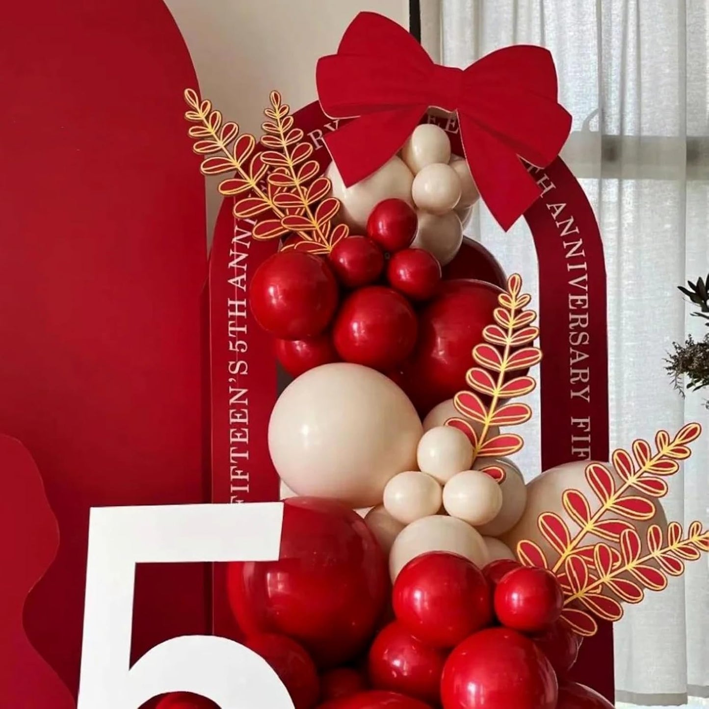 Voircoloria Ruby Balloon Garland Arch Kit - 90 Pack in 18/12/10/5 Inch Sizes for Weddings, Birthdays & Anniversaries