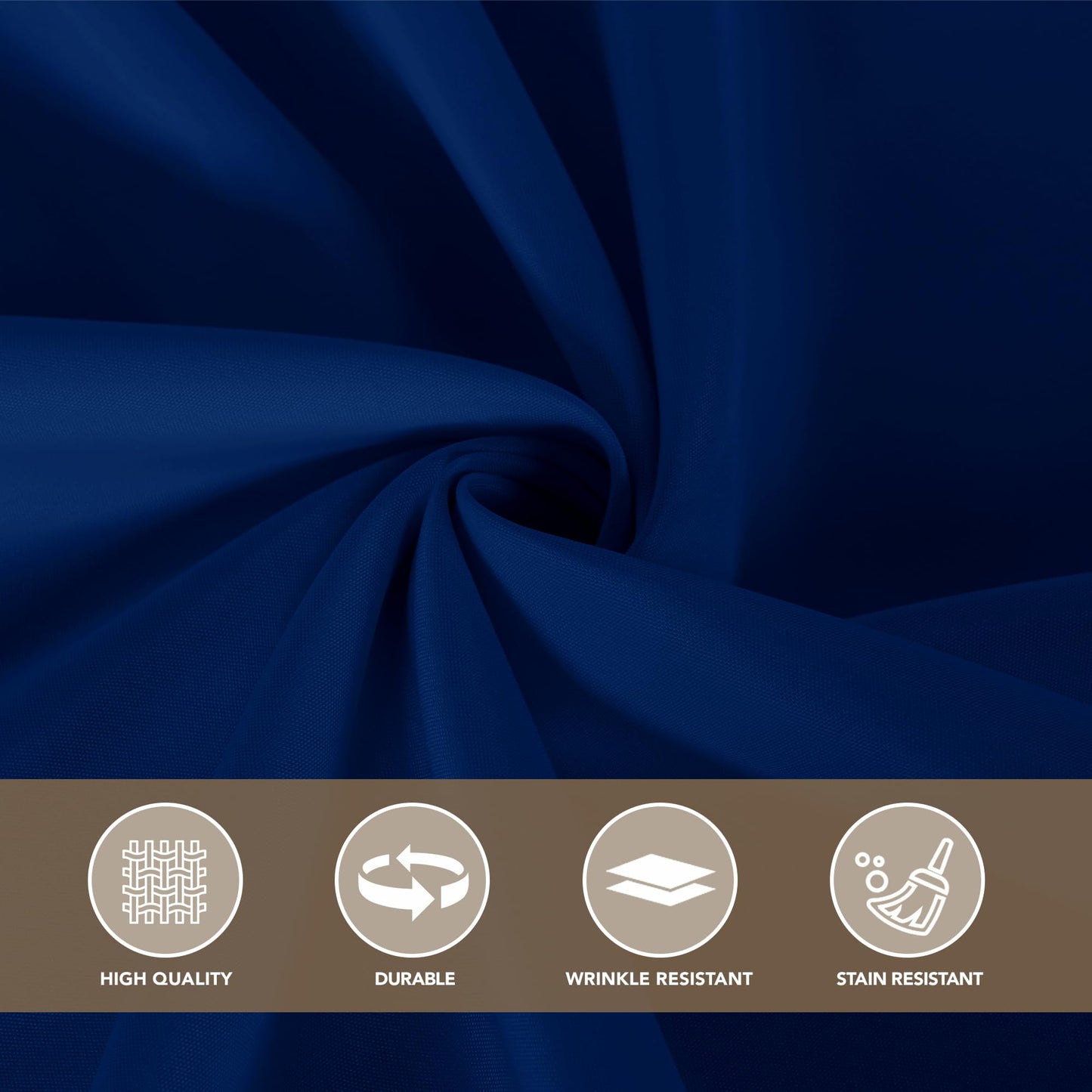 sancua Round Tablecloth 132 Inch Diameter, 6 Pack - Circle Polyester Fabric Table Cloth for Wedding Party Reception Banquet Birthday, Washable Formal Table Cover (Fit 54-96 Inch Tables), Navy Blue