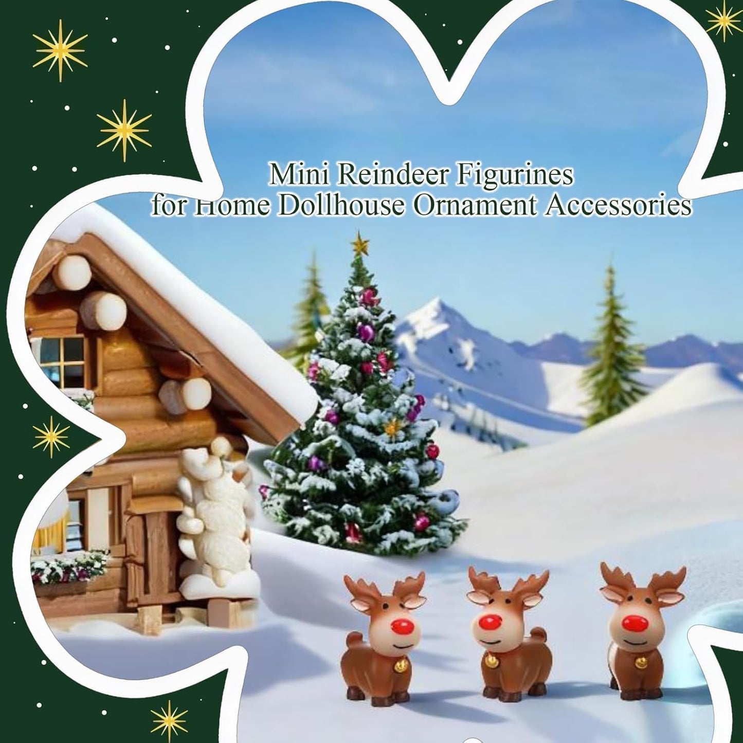 Skiennix Mini Reindeer Figurines - 5pcs Cute Resin Elk Statues for Christmas Crafts | Perfect for DIY Decor