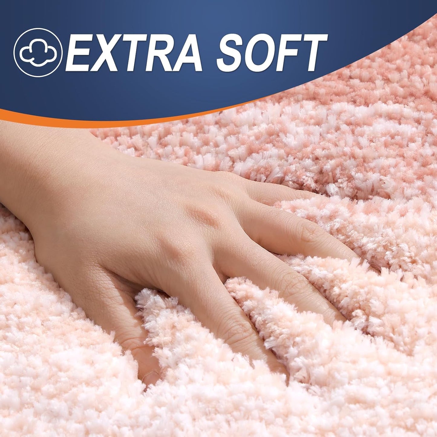OLANLY Bathroom Rugs - Extra Soft Microfiber Mat | Quick-Dry, Machine Washable, 36x24, Peach