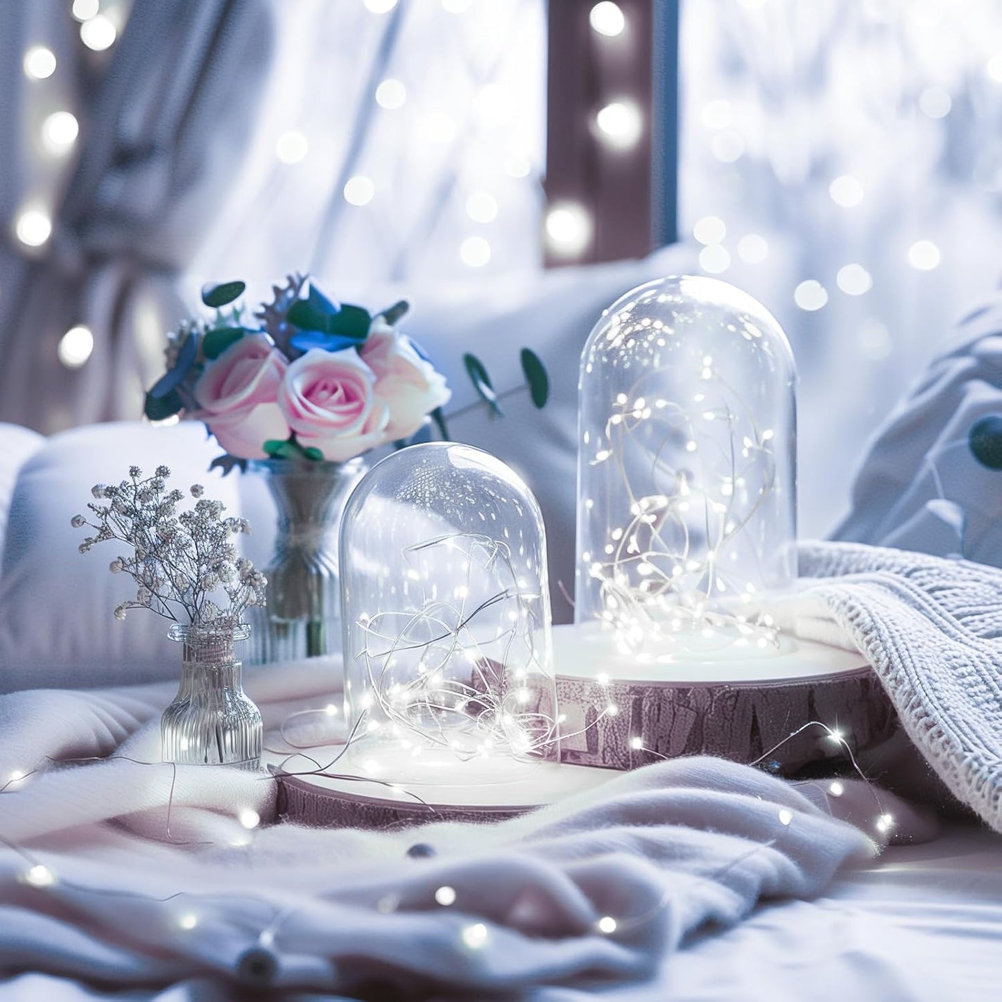 Minetom Fairy Lights - 100 LEDs 33 Feet Waterproof Starry String Lights | Pure White for Indoor & Outdoor Decor