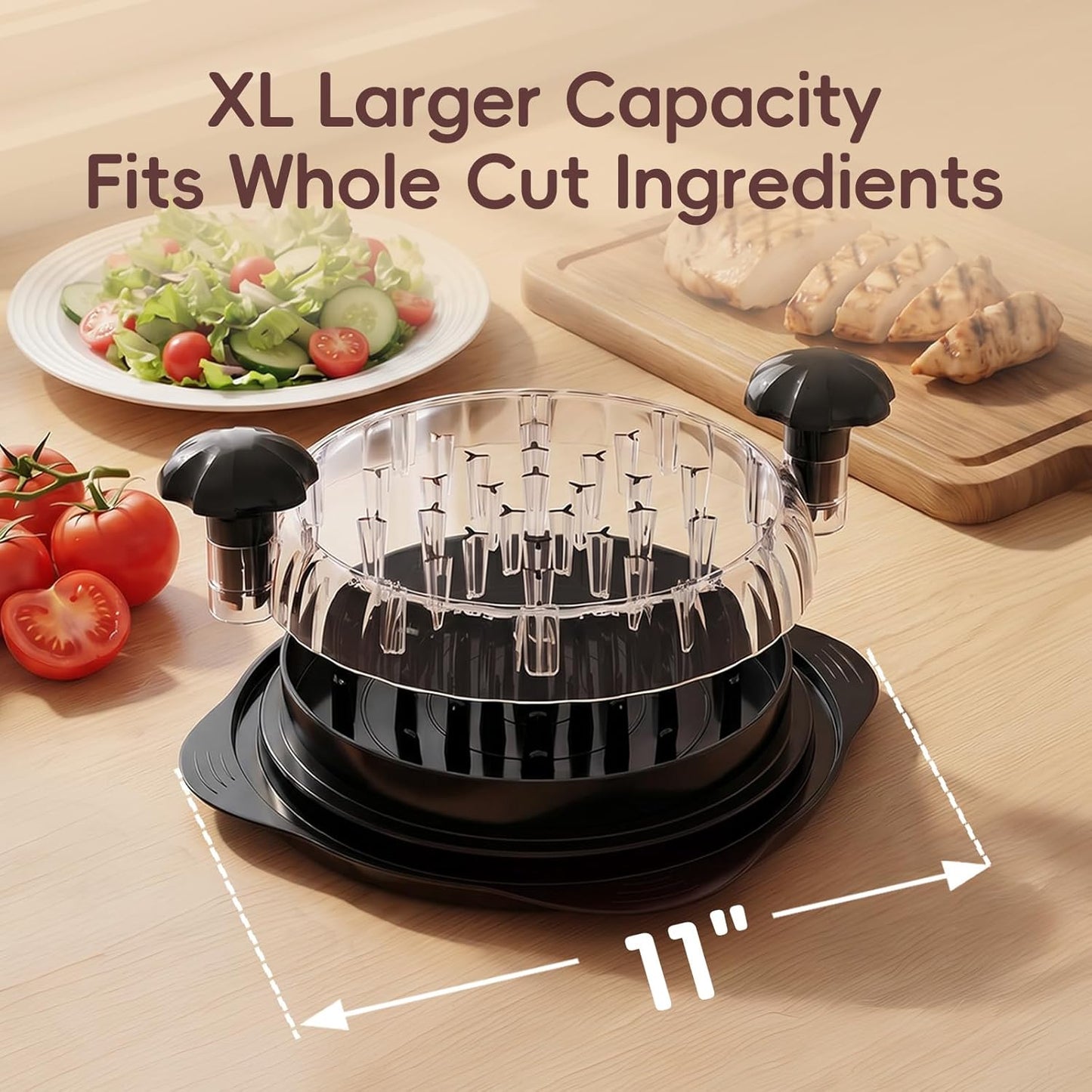 XL Chicken Shredder - Ergonomic Meat Shredder Tool with Non-Slip Base | Dishwasher Safe, Black