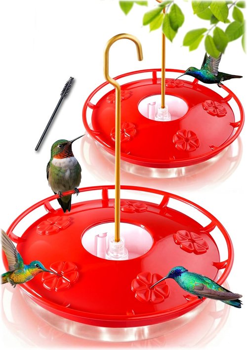 eWonLife Hummingbird Feeders - 16oz Leak-Proof Design with Ant Moat & Bee-Proof Ports | Easy Clean & Refill