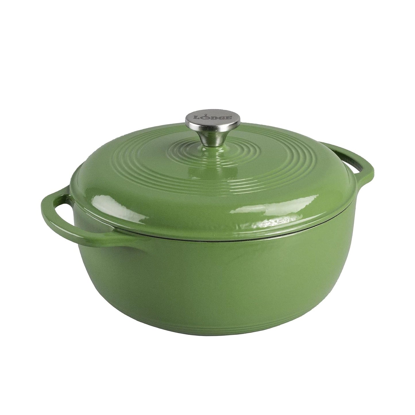 Lodge Essential Enamel Cast Iron Dutch Oven - Perfect for Bread Baking, Braising, Marinating & Slow Cooking - Features Moisture-Sealing Lid & Dual Handles - Kitchen Essentials - 6 Quarts - Spruce