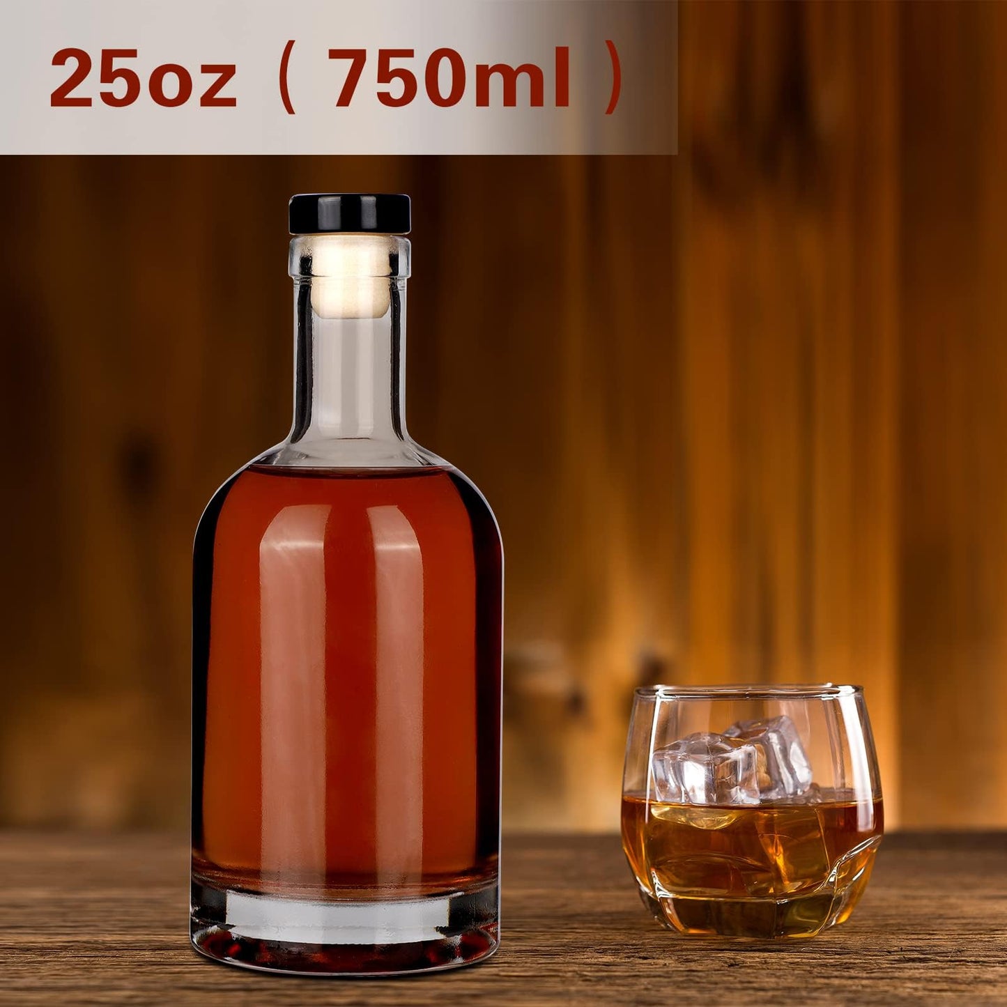 Liengoron Wine Bottle 24PCS 100 ML Glass Bottles with Lids 3 oz Clear Glass Bottles with Cork Empty Wine Bottle with Stopper for Beverages Drinks Beer Water Soda