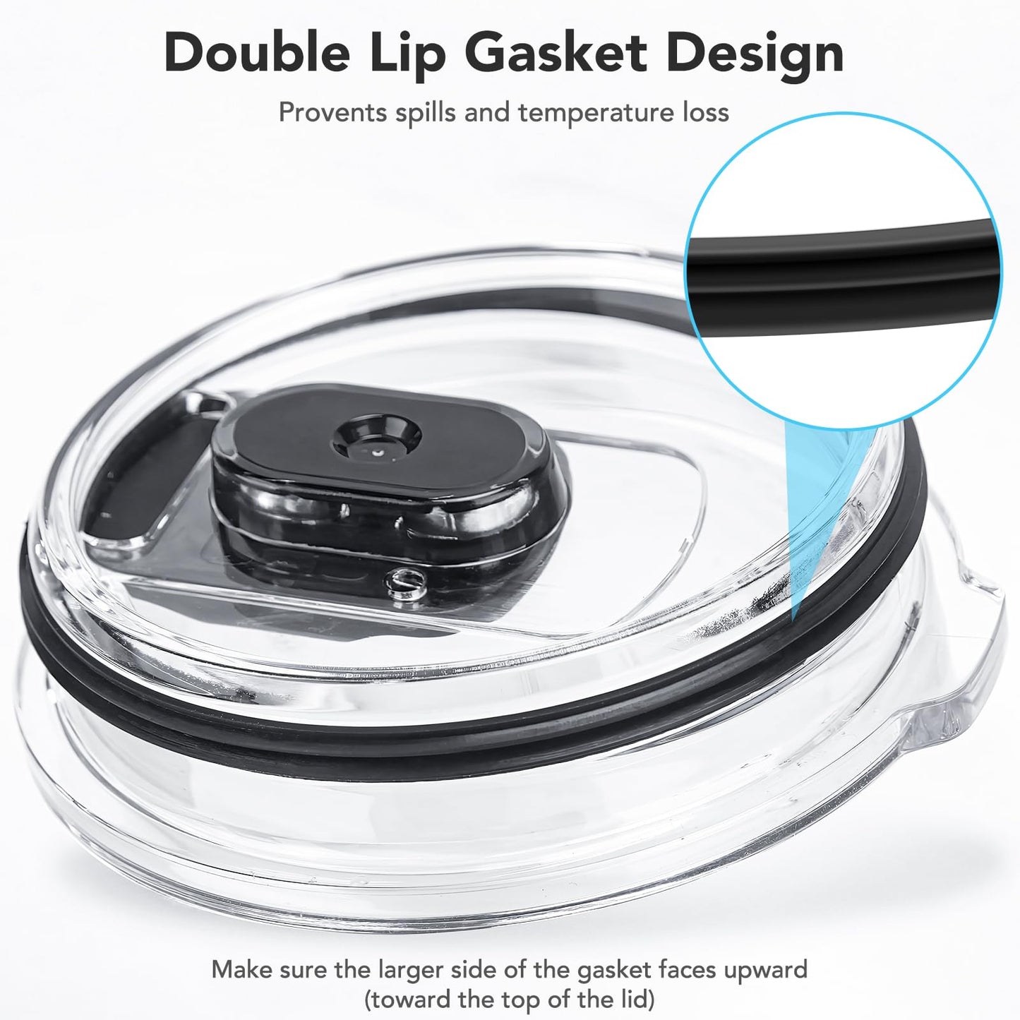 Rubber Seal Replacement Gasket for Yeti Lid, Leak-proof O Ring Replacement Compatible with YETI 30/32 oz Tumbler, 14 oz Mug and 35/42 oz Straw Mug, 4 Packs