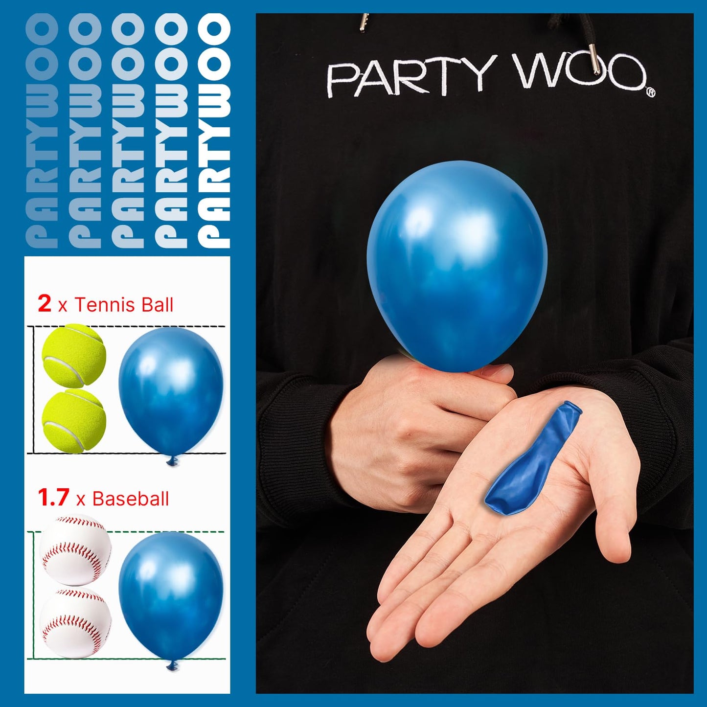PartyWoo Metallic Blue Balloons 100pcs 5 Inch Small Mini Chrome Blue Latex Balloons for Graduation Wedding Baby Shower Engagement Baby Shower Wedding Bachelorette Birthday Party Decorations Blue-G106