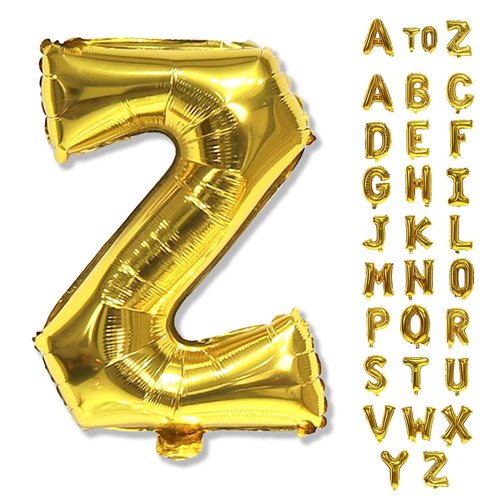 Foil Letter Balloons 40 Inch, Big Alphabet Z Word Balloons, Large Self Inflating Name Balloon Letters Gold Decor, Helium Custom Letter Balloons for Women Birthday Party Anniversary Decoration Supplies