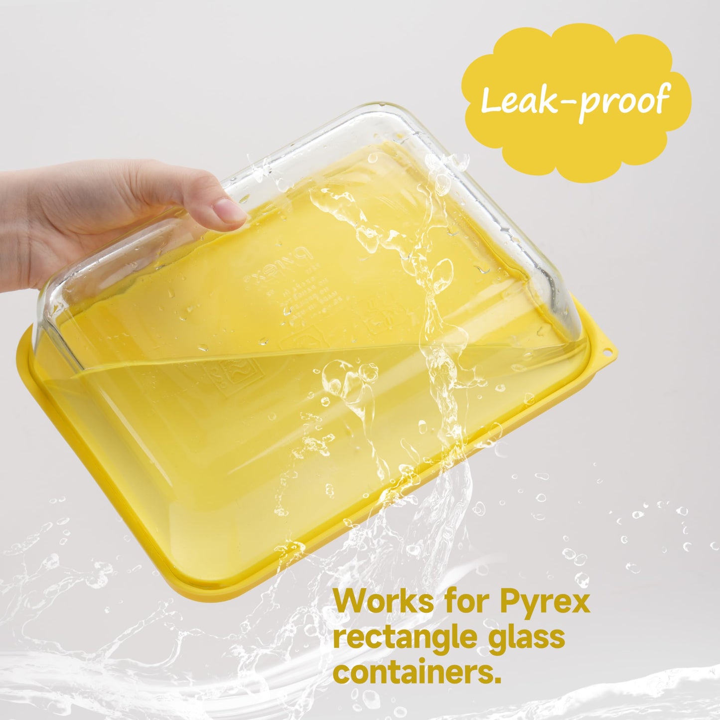 LUVCOSY 3 Cup 6 Cup 11 Cup Rectangle Silicone Storage Cover Lids Replacement for Pyrex 7210-PC, 7211-PC, 7212-PC Glass Bowls, (Container not Included) 6 Pack, Microwave, Dishwasher and Freezer Safe