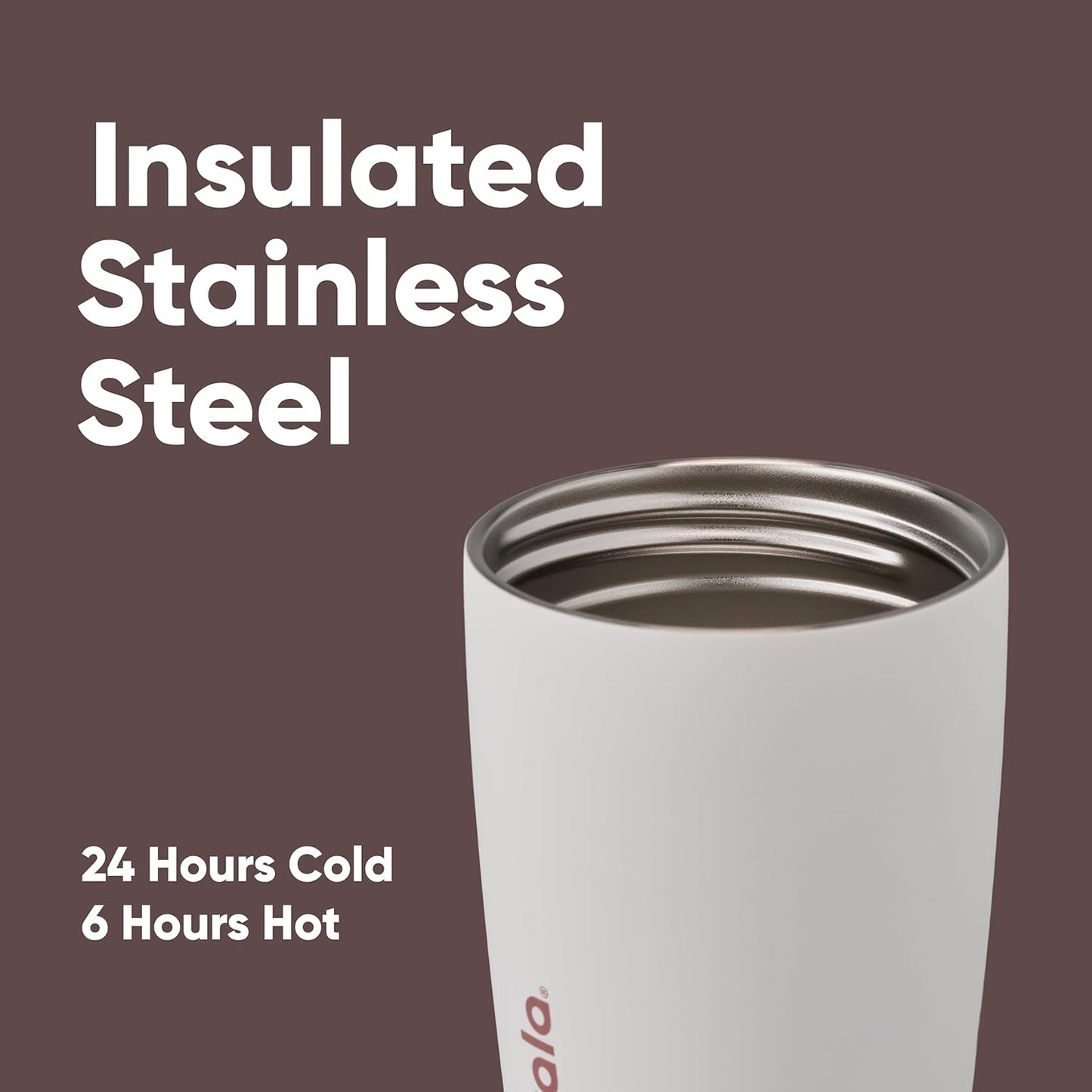 Owala SmoothSip Coffee Tumbler - Insulated Stainless Steel, Reusable 12 oz, BPA Free, Vanilla Bean