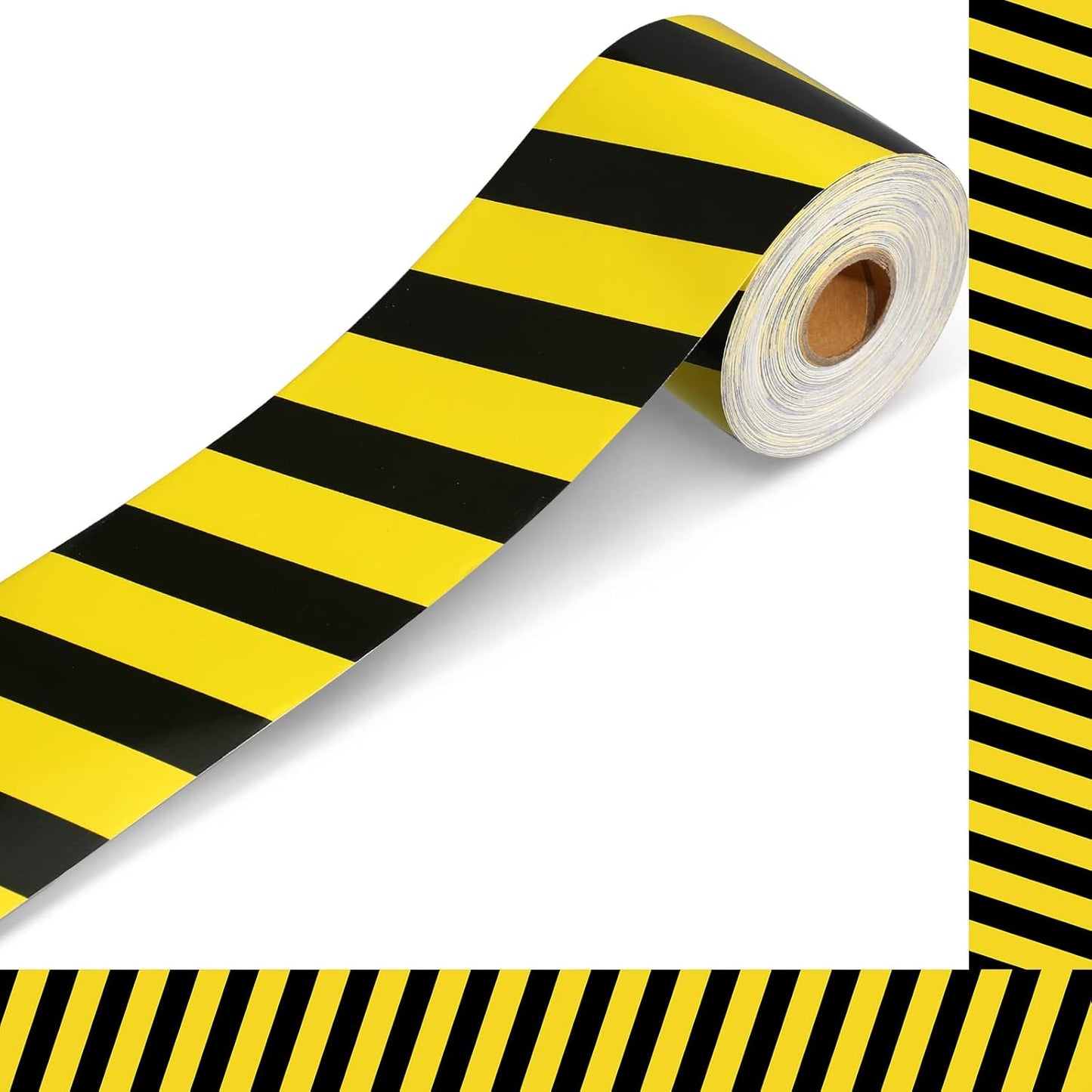 Outus Bulletin Board Borders - 68 Ft Construction Theme Decor with Yellow Stripes for Classroom & Parties