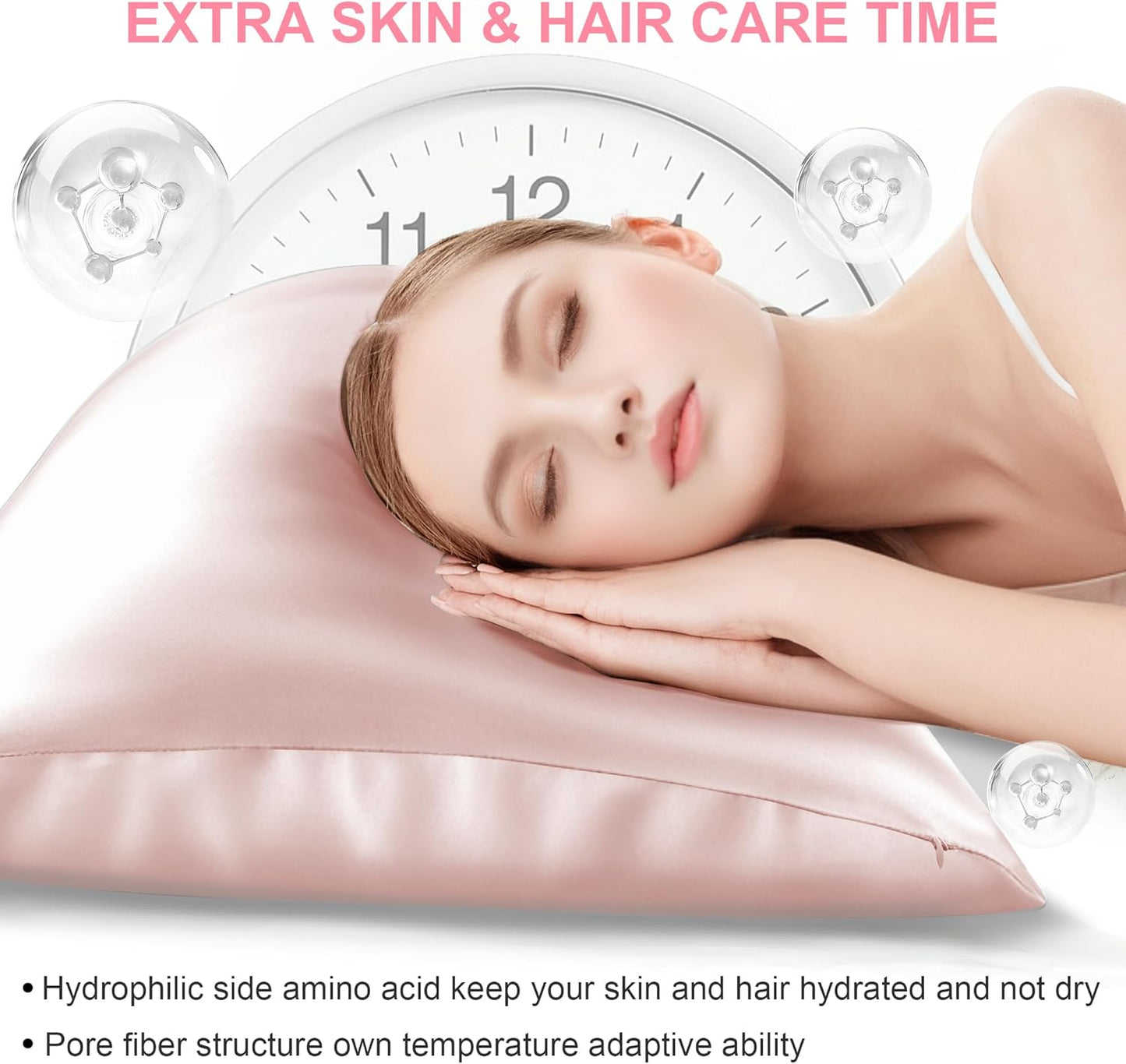 Skiennix Silk Pillowcases - Queen Size Mulberry Silk for Hair & Skin - Soft Coral Pink with Hidden Zipper