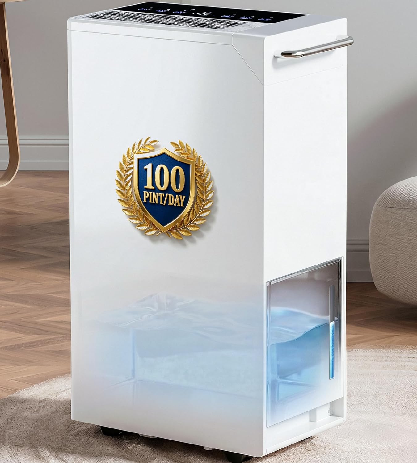 Landeagle 5500 Sq. Ft Dehumidifier - 100 Pint/Day with Smart Humidity Control & 1.6 Gal Tank