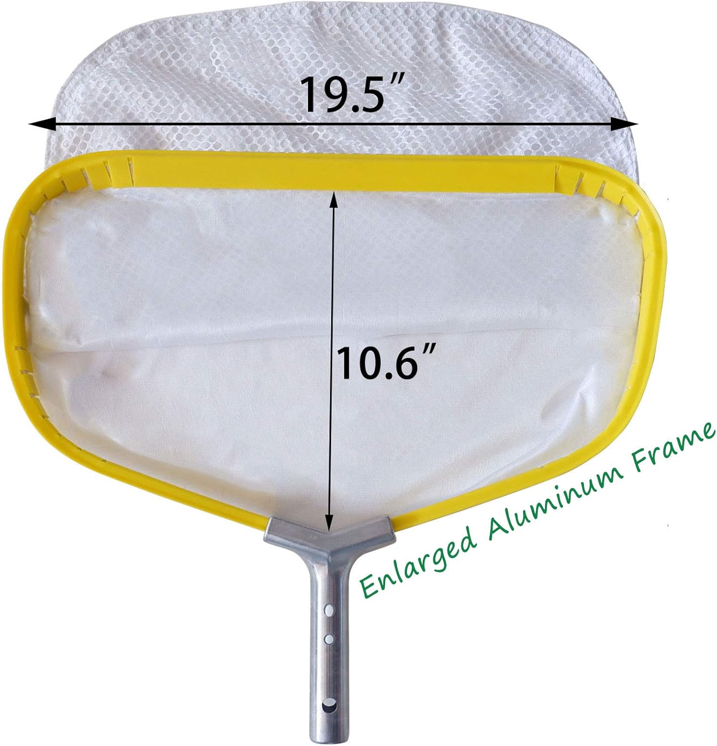Skiennix Professional Pool Net - Heavy Duty Skimmer Rake with Aluminum Frame | 19.5-Inch Fine Mesh Bag for Leaf & Silt Cleanup