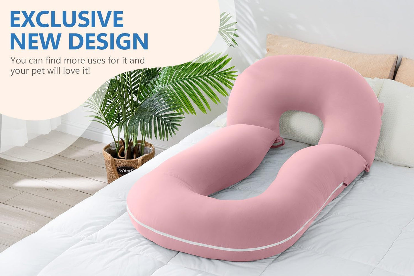 INSEN Pregnancy Pillows, Detachable Body Pillow for Sleeping, Nurse & Relax, Multi-Use Pregnancy Pillows for Pregnant Women, Grey