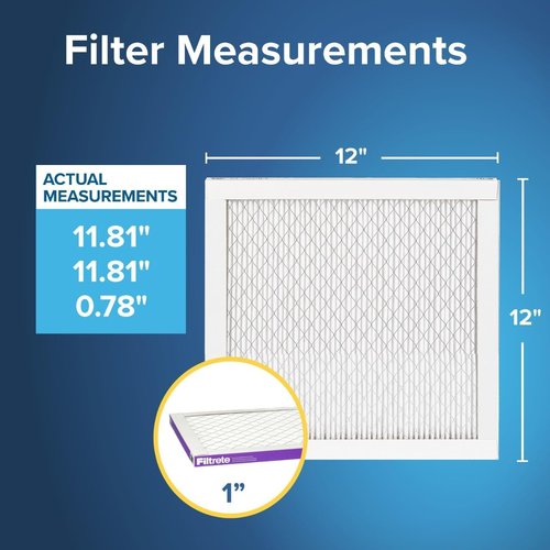 Filtrete 12x12x1 MERV 12 AC Furnace Air Filter - Asthma & Allergy Friendly | 4-Pack, 3 Month Use