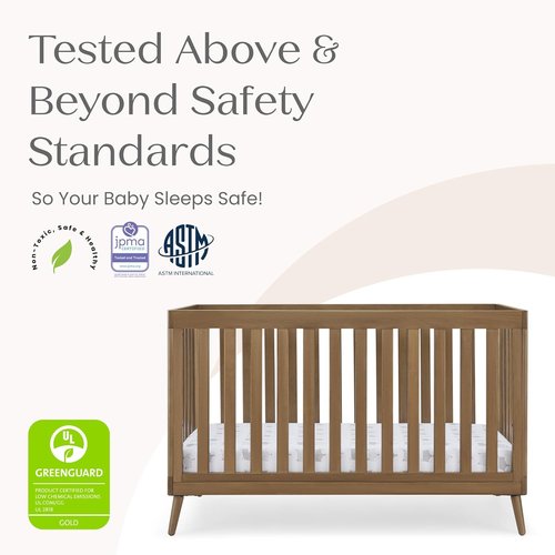 Delta Children Essex 4-in-1 Convertible Crib - Greenguard Gold Certified | Chestnut Finish
