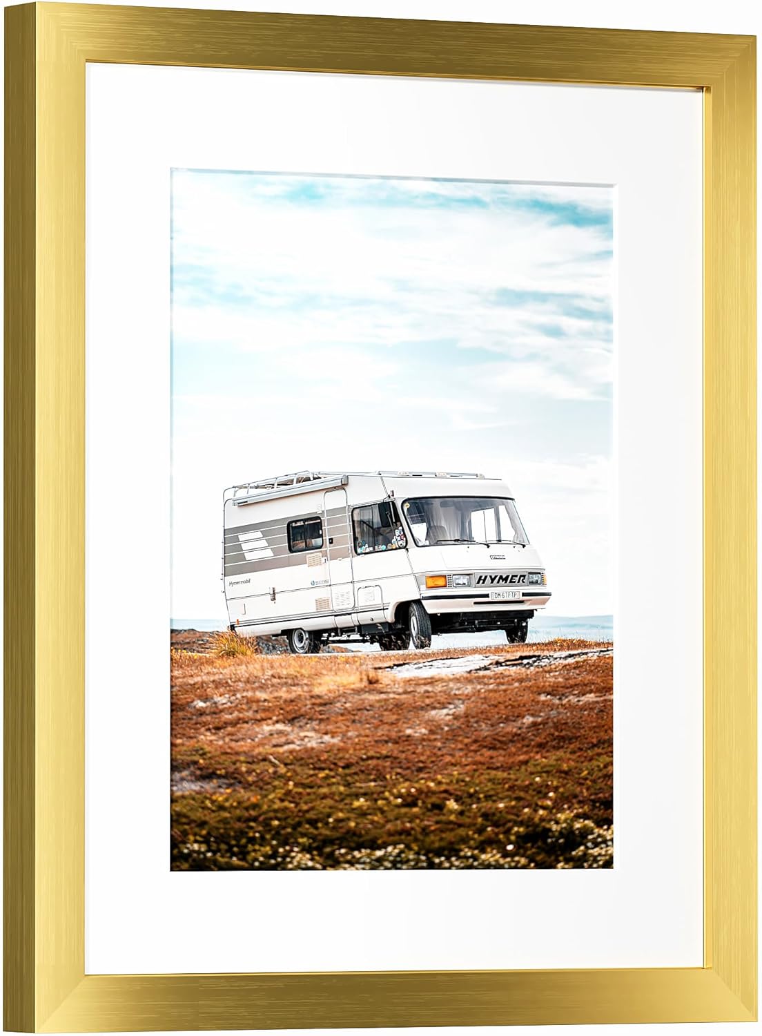 PEALSN 11x14 Picture Frame - Display 8x10 Photos with Mat or 11x14 Without Mat - Elegant Gold Finish