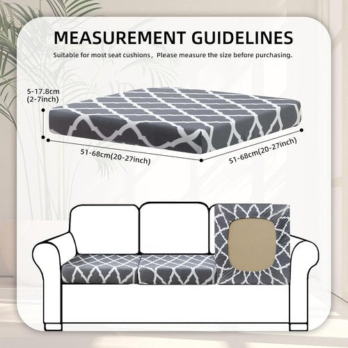 BTC02 Gray Patio Cushion Covers - 8Pcs Washable Outdoor Couch Slipcovers for Furniture Protection