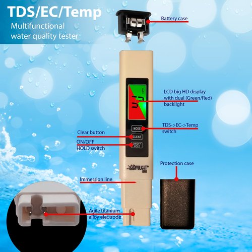 Divolight [pH and TDS & EC Tester kit] pH Meter Digital Accuracy 0.01 Lab Pen Type and 3-in-1 TDS and EC Meter, PPM and µS Meter for Water, Practical Water Testing Kit pH and TDS EC Meter Combo