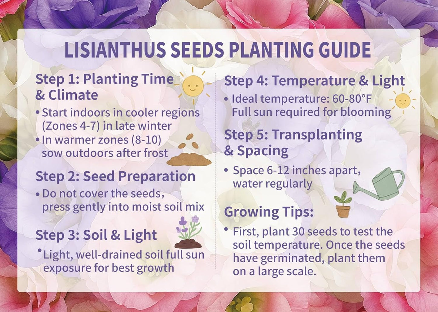 Lisianthus Seeds - Premium Quality 2000+ Seeds for Vibrant Garden Blooms