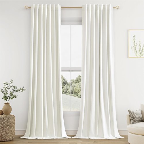 Guken 100% Blackout Curtains - 84 Inch Length, Thermal Insulated, 2 Panels Set for Living Room & Bedroom
