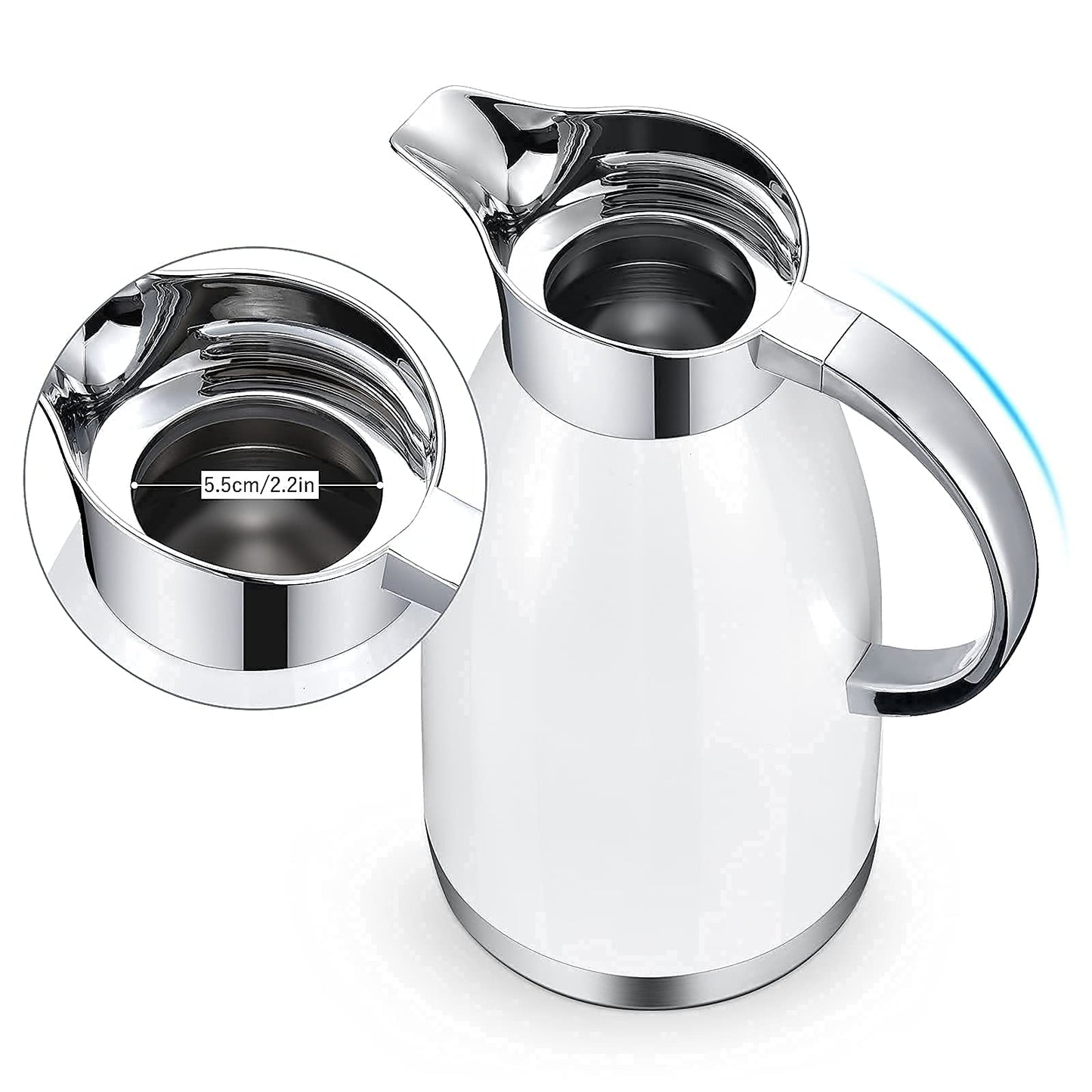 Haosens Thermal Coffee Carafe (64 Oz), 18/8 Stainless Steel Insulated Coffee Carafe - Elegant design, Double Walled Vacuum Flask for Tea, Water and Coffee