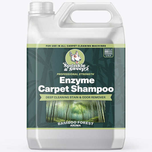 Sprinkle & Sweep Enzyme Carpet Shampoo - 64oz Deep Cleaning Pet Stain & Odor Remover | Urine & Accident Solution