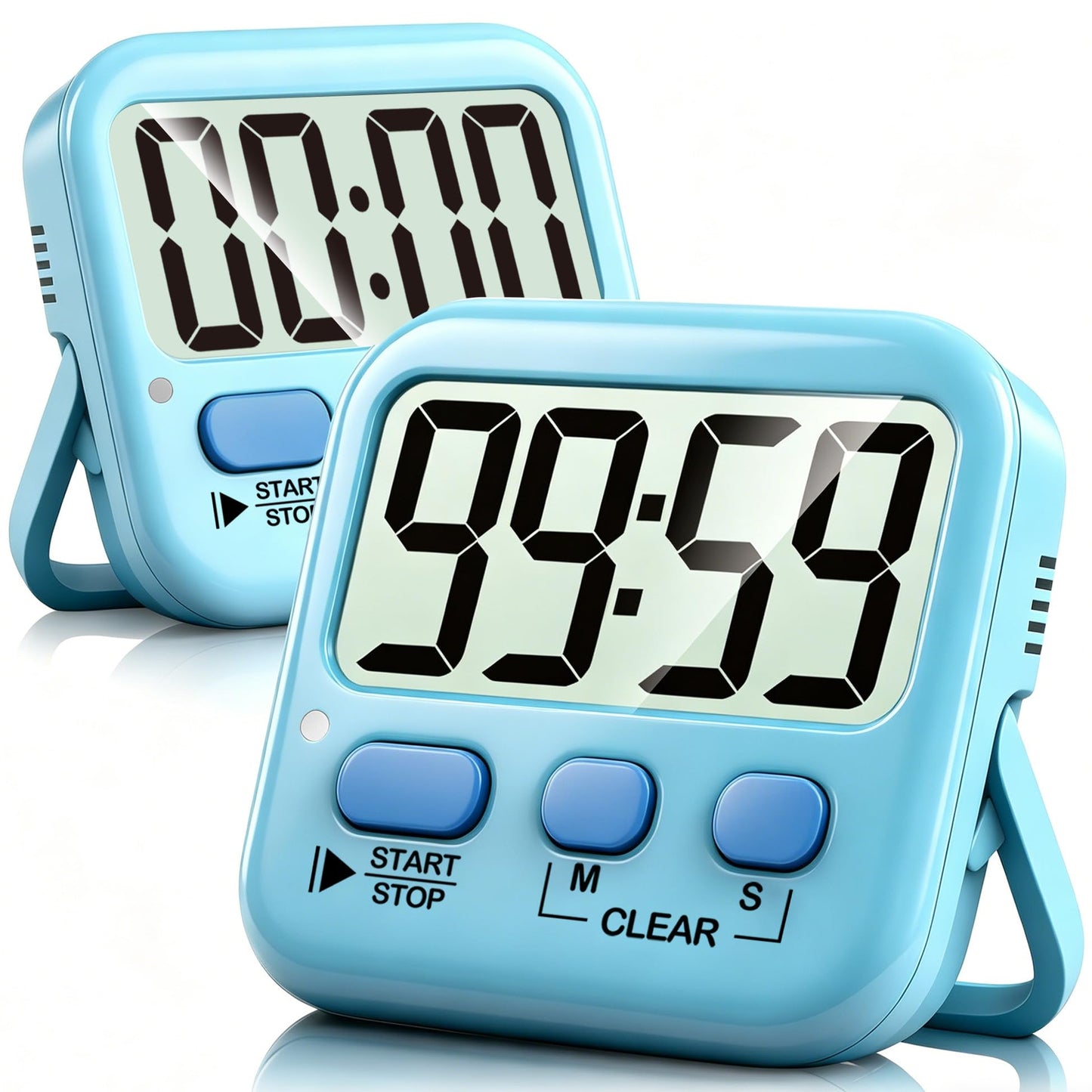 Antonki 2 Pack Digital Timer for Kids, Magnetic Countdown Kitchen Timers for Cooking, Egg, Classroom, Teacher, Exercise, Study, Oven - Battery Included
