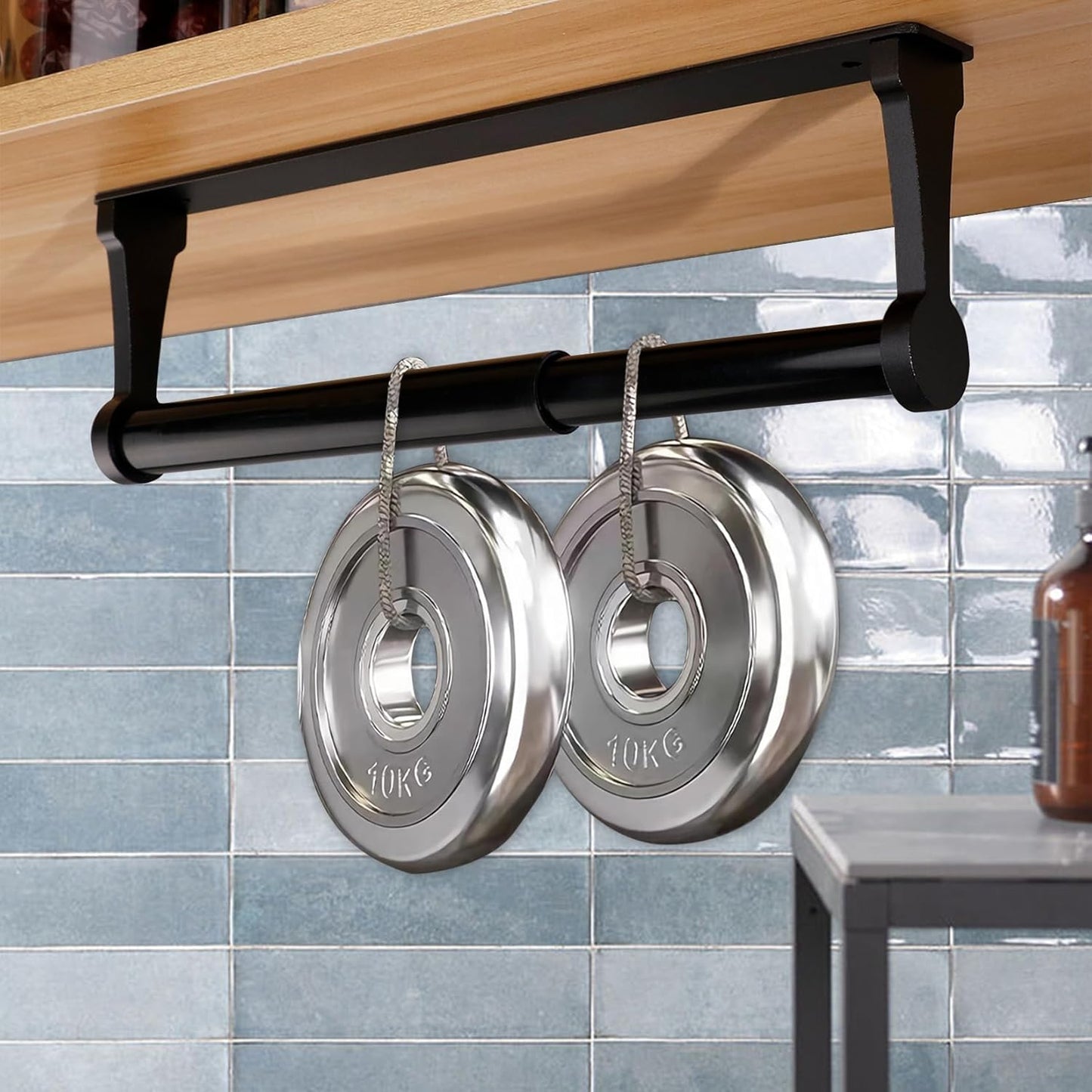 MONEER Paper Towel Holder - Self-Adhesive Aluminum Alloy Design for Kitchen & Bathroom | Black