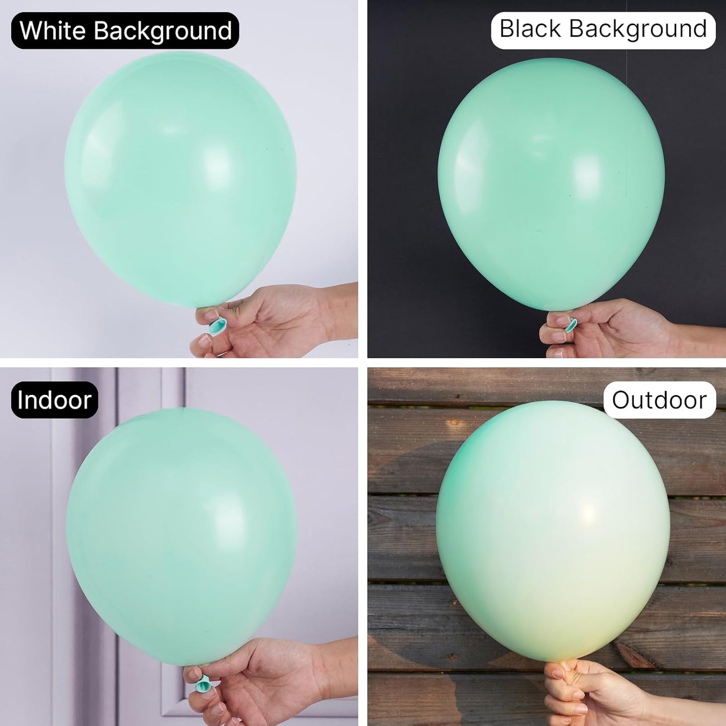 PartyWoo Mint Balloons - 100 Pcs Pastel Teal in Various Sizes for Stunning Balloon Garlands | Mint-Q03