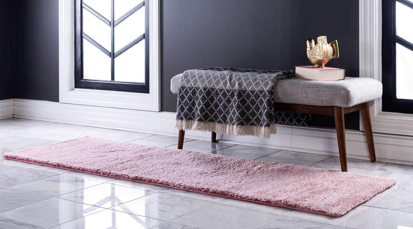 Unique Loom Solo Collection Area Rug - Calabasas (2' 2" x 6' 7" Runner, Pink)