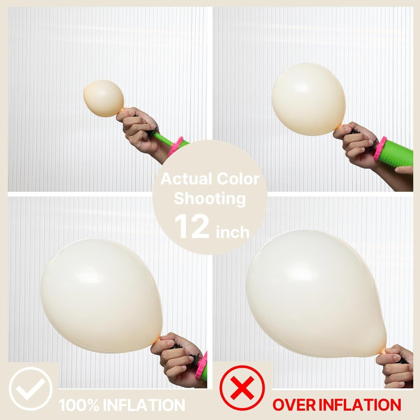 PartyWoo Beige Balloons - 120-Piece Cream Ivory Balloon Arch Kit | Wedding, Graduation & Baby Shower Decor