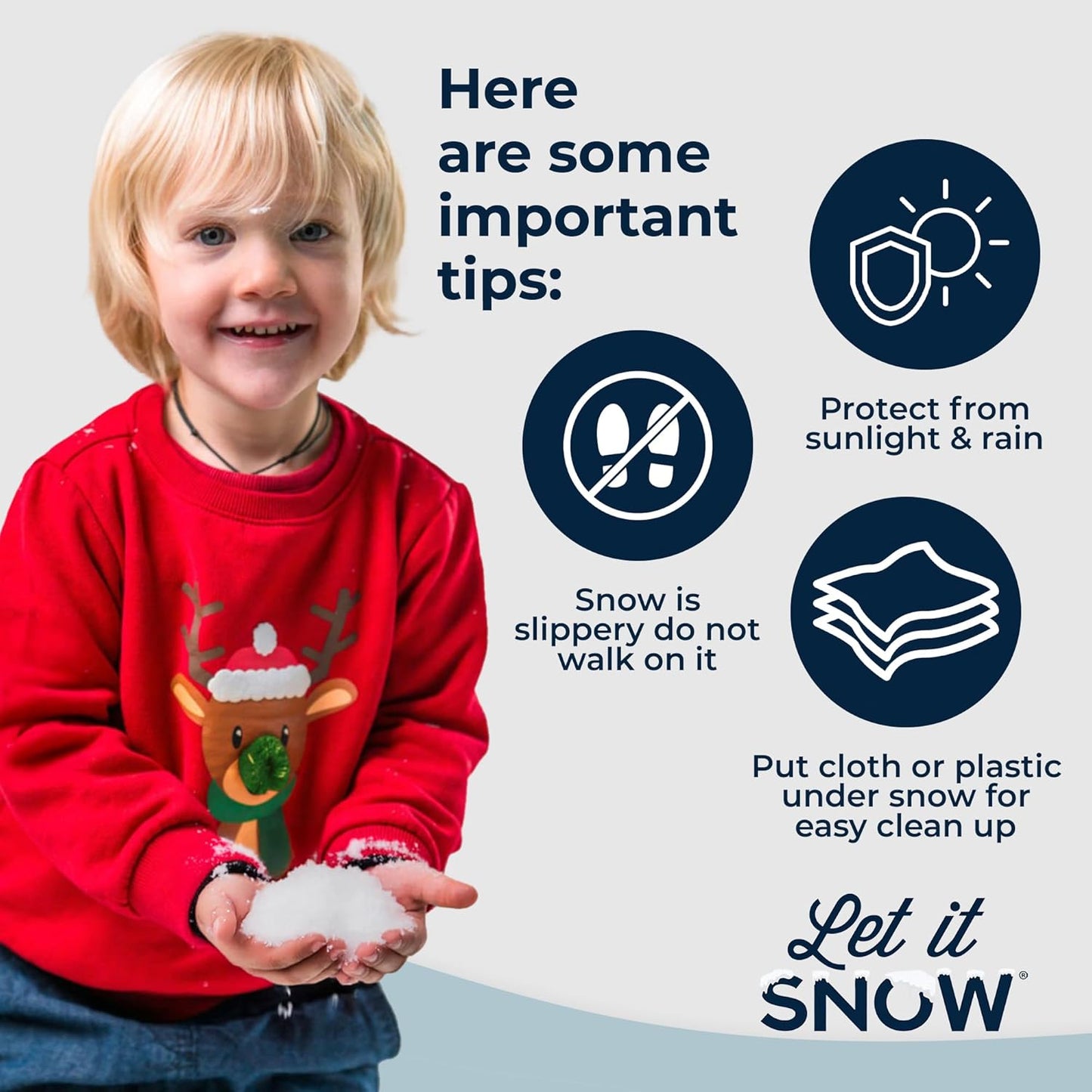 Let It Snow Instant Fake Snow Powder - Safe & Easy Artificial Snow for Holiday Decor | 1 Pack Makes 1 Gallon