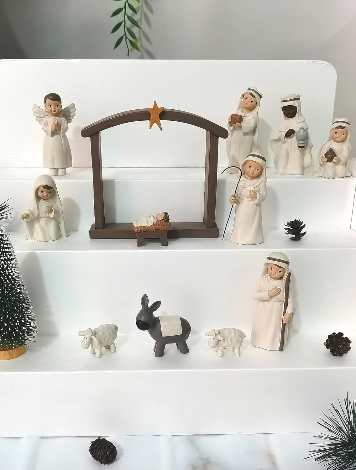 Miniature Holy Family Nativity Figurine - 2.56 Inch Tabletop Christmas Decoration