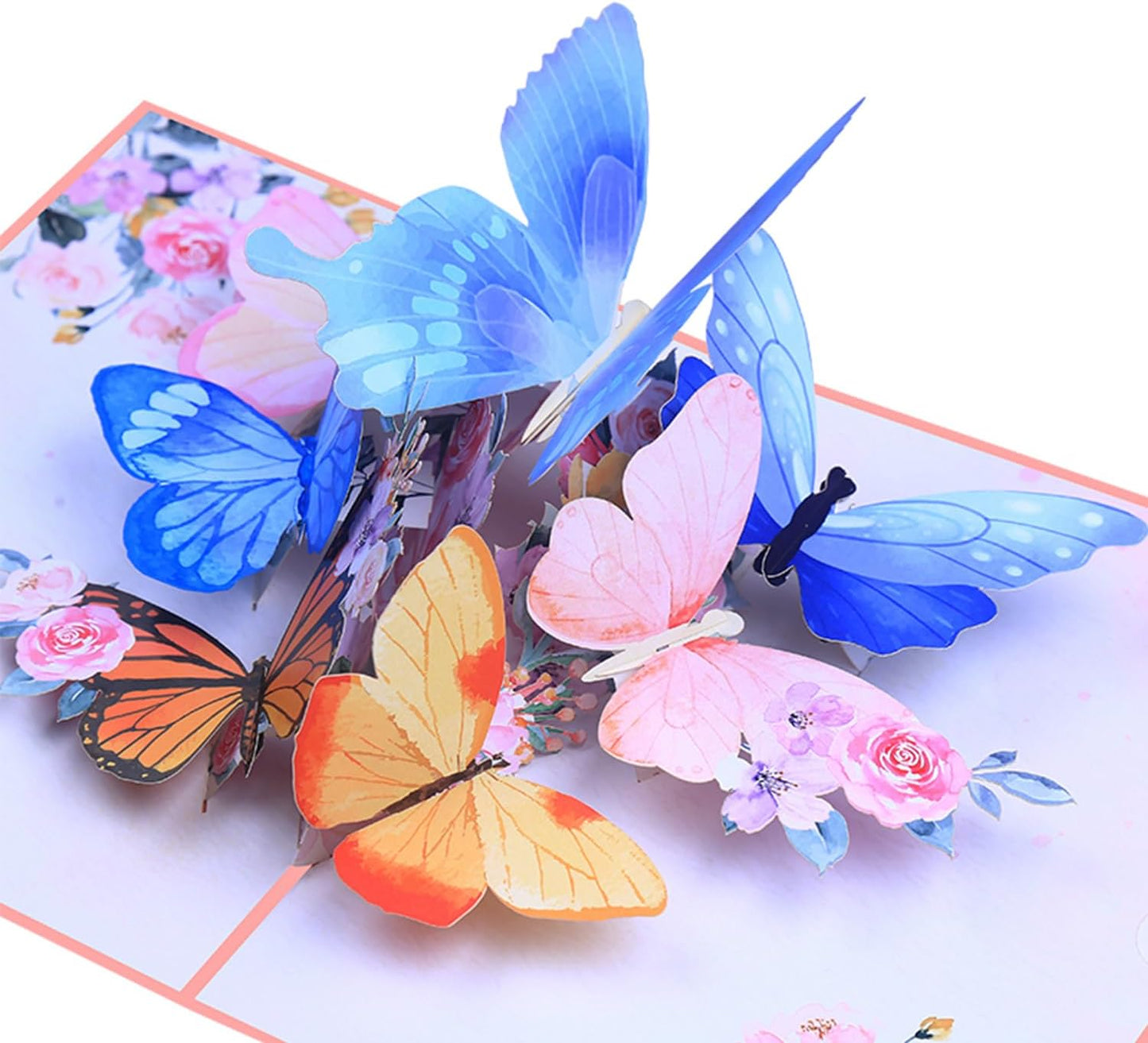 ROBBEAR 3D Pop-Up Greeting Card - Butterfly & Flower Design | Handmade for Birthdays, Anniversaries & More