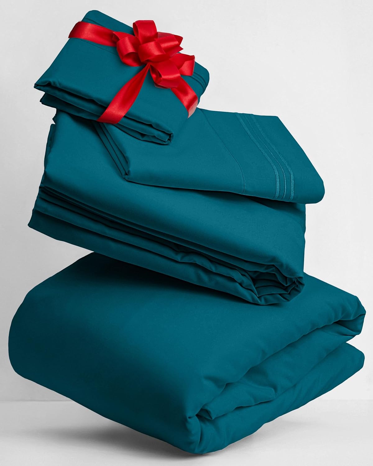 Mellanni Twin Sheets Set - 3 PC Hotel Luxury Bedding | Extra Soft, Cooling, Wrinkle-Resistant (Teal)