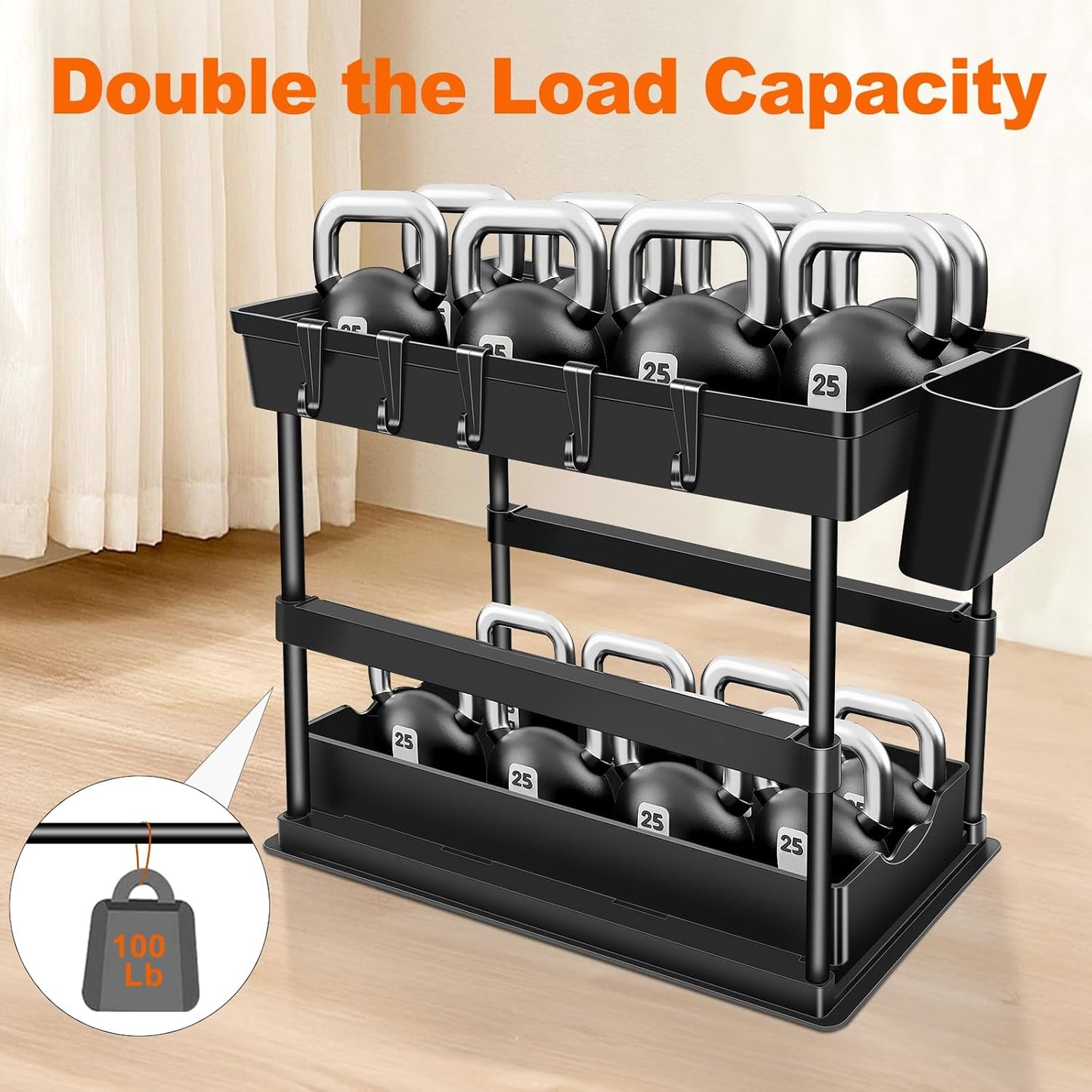 JPart Under Sink Organizer - 2-Tier Kitchen & Bathroom Storage with Sliding Drawers | Durable Design, 2 Pack