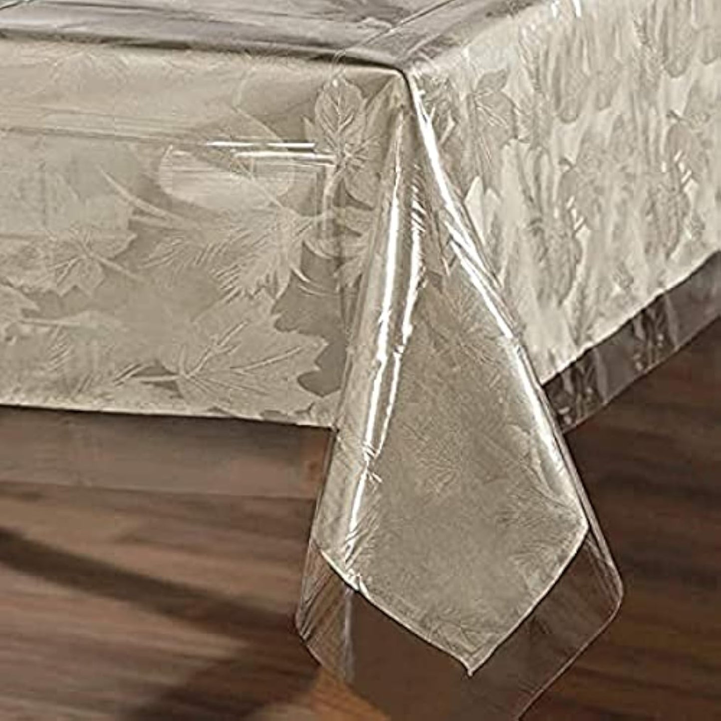 sancua 100% Waterproof Rectangle PVC Tablecloth - 54 x 140 Inch - Oil Proof Spill Proof Vinyl Table Cloth, Wipe Clean Table Cover for Dining Tables, Buffet Parties and Camping, Crystal Clear
