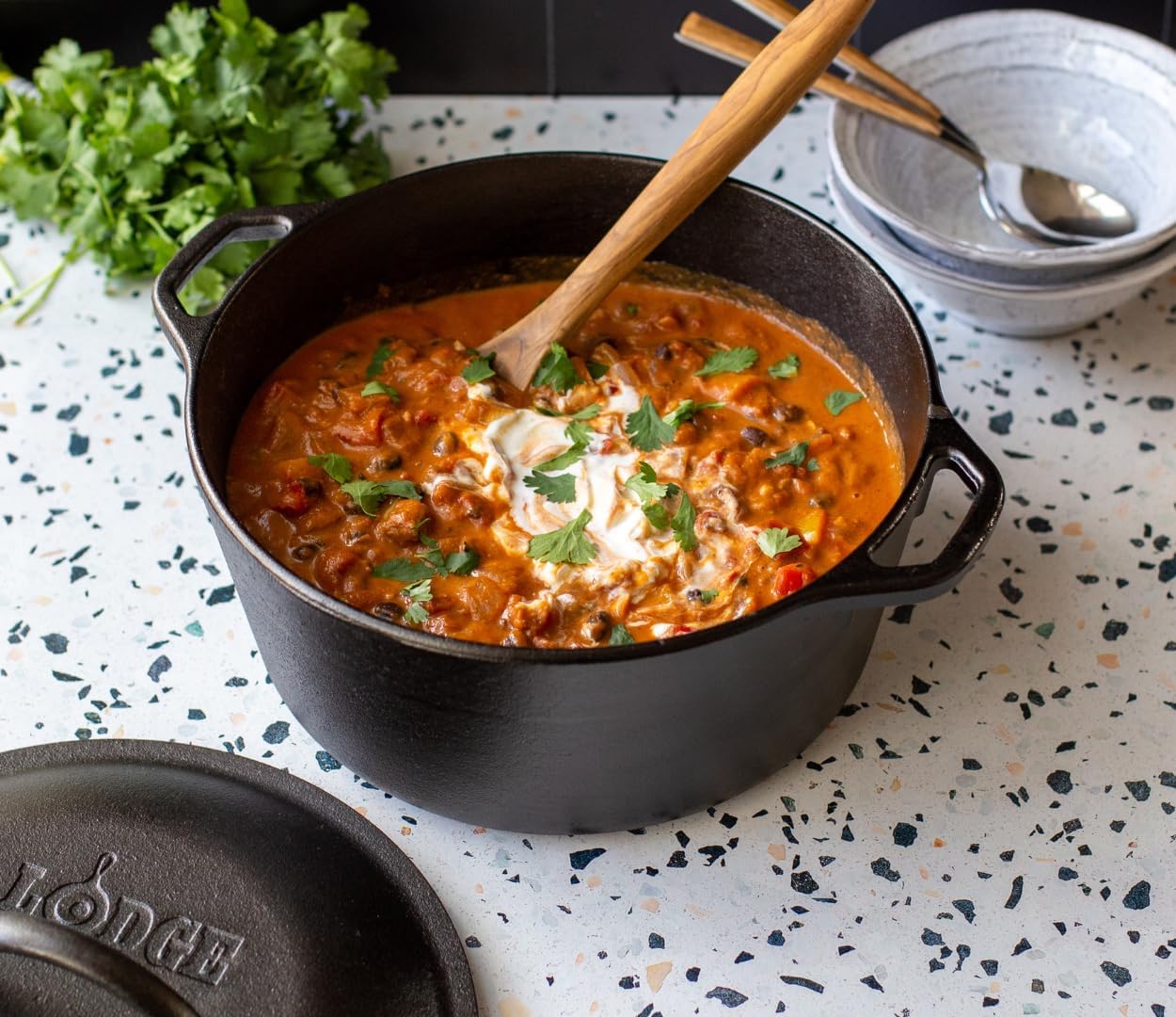 Lodge Cast Iron Set - Pre-Seasoned Cookware with Skillets, Griddle & Dutch Oven - 5-Piece PFAS-Free Set