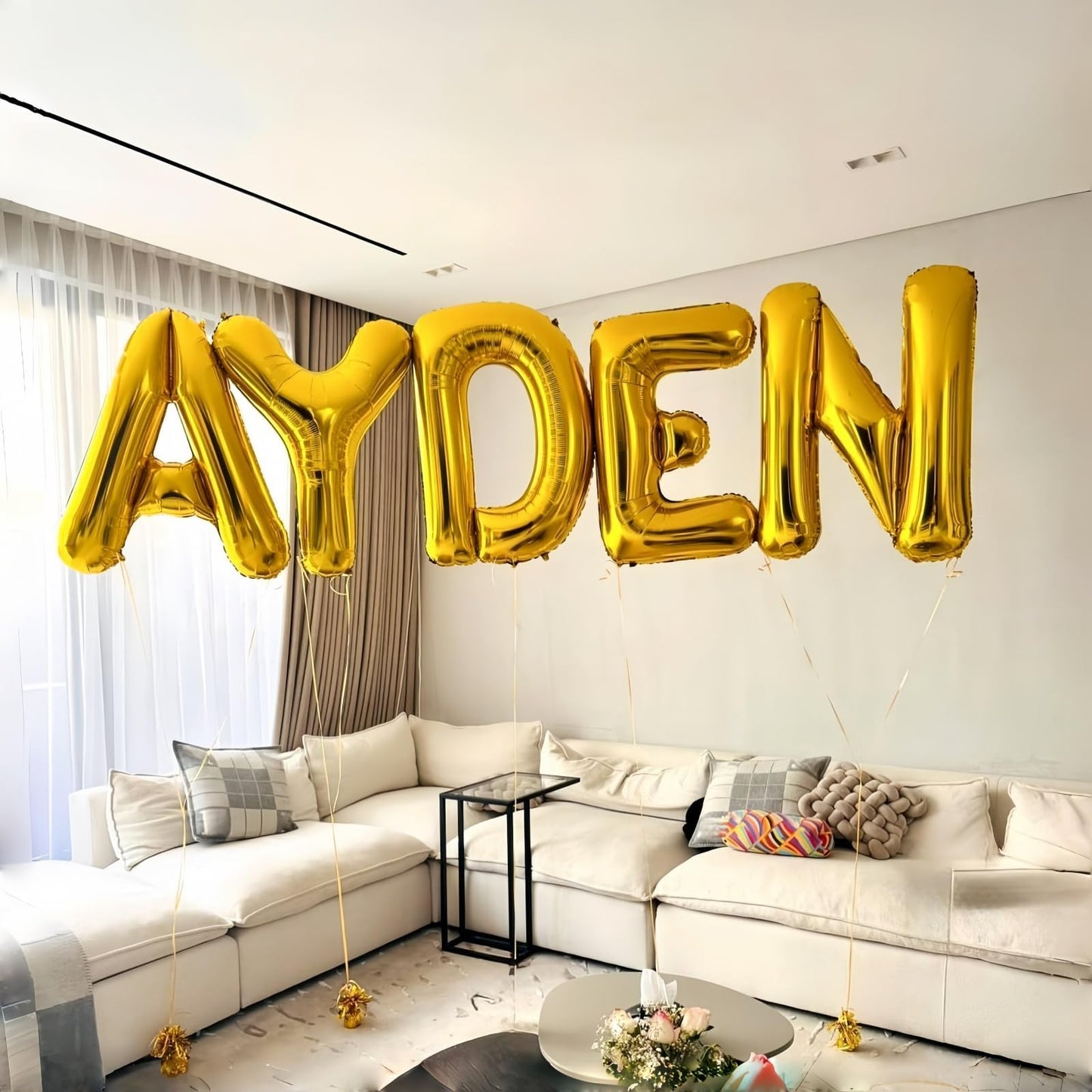 Big Alphabet J Foil Letter Balloons 40 Inch Self Inflating Name Balloon Decor for Women's Birthday & Anniversary