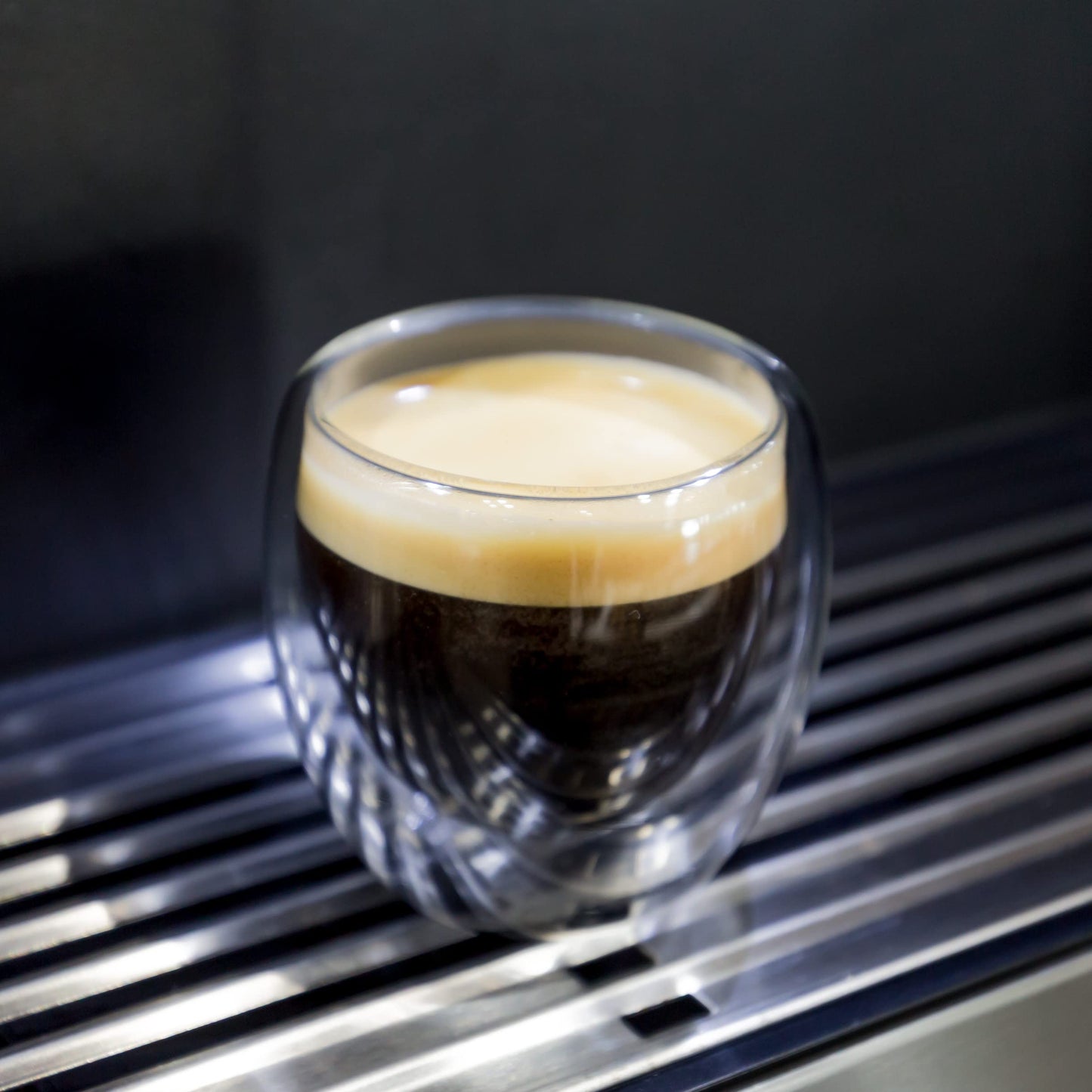 Youngever 4 Pack Espresso Cups, Double Wall Thermo Insulated Espresso Cups, Glass Coffee Cups (3.5 Ounce)