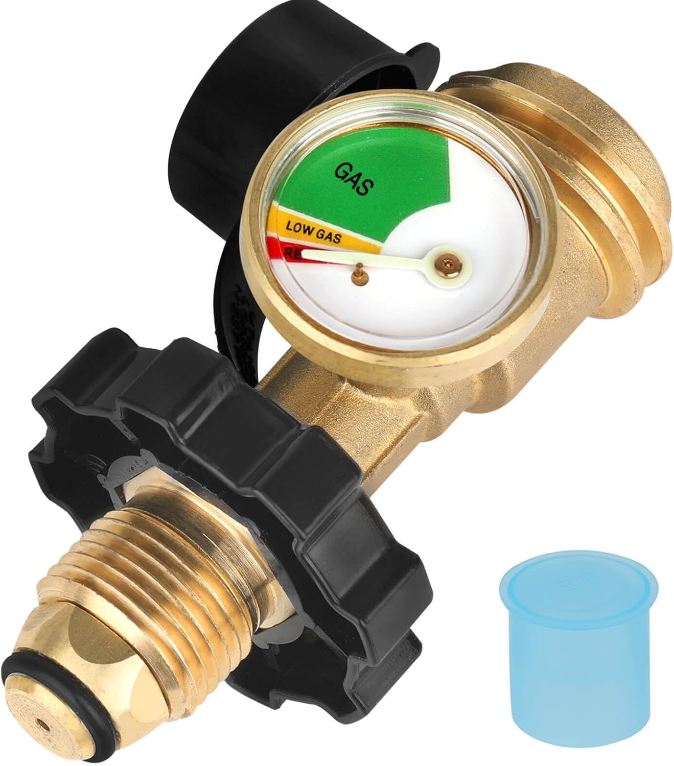 Skiennix Propane Tank Gauge Adapter - Universal Fit Pol to Qcc1 Conversion | Solid Brass, 100 lb Capacity