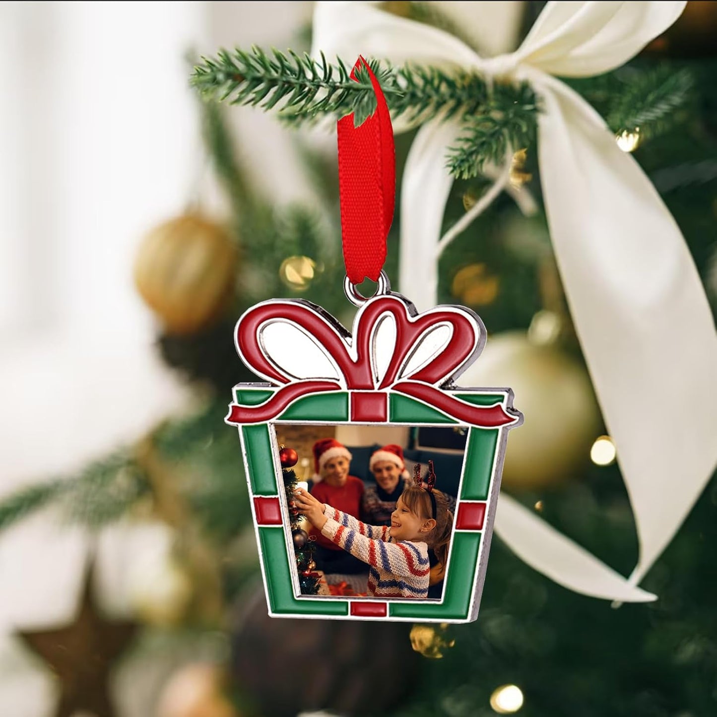Personalized Christmas Ornaments 2025 | Custom Metal Tree Decor with Photo & Text - Perfect Gift Box