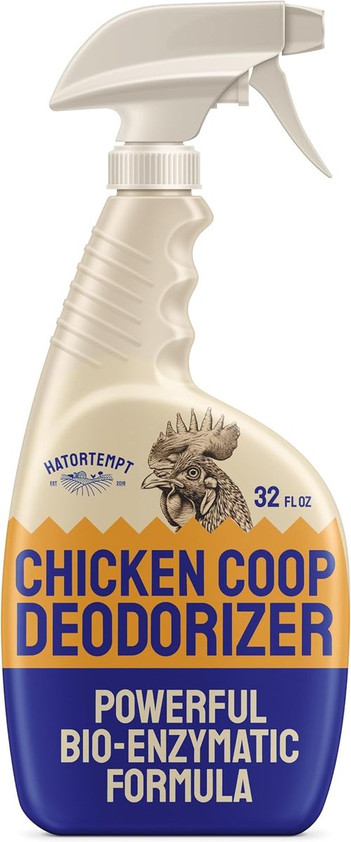 Hatortempt Chicken Coop Cleaner & Deodorizer Spray - 32 fl oz, Unscented | Ammonia Control Odor Eliminator