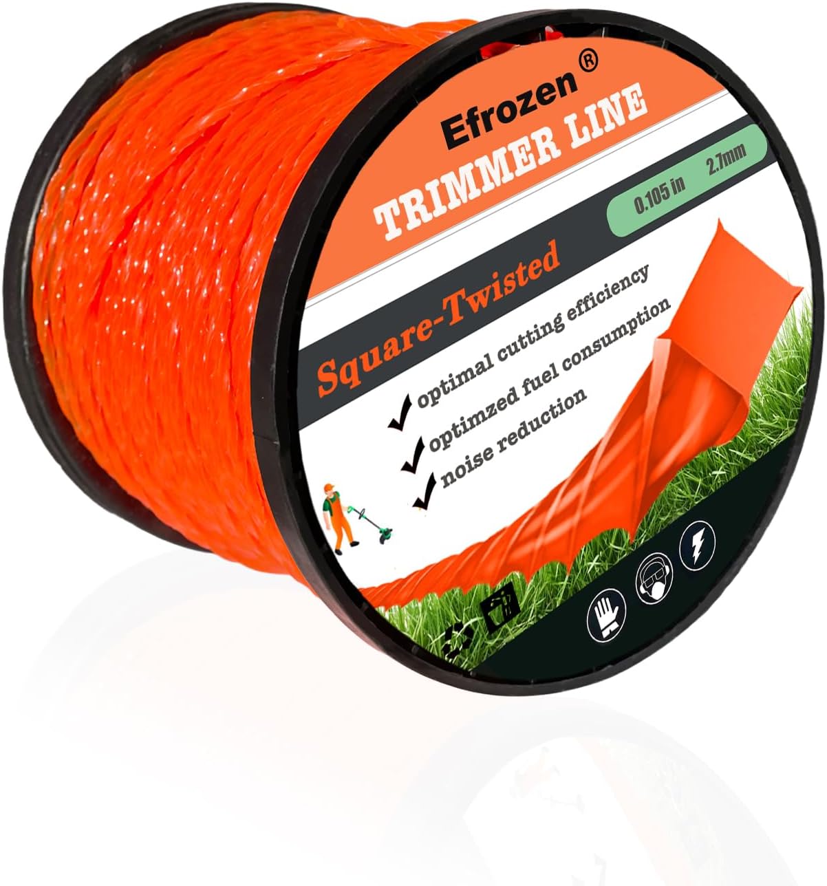 Weed Eater Commercial Square Twist .105" String Trimmer Line - 302' Premium Nylon Replacement | Orange